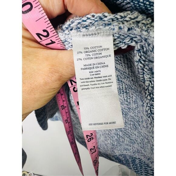 Faherty Whitewater French Terry Blue White Pullover Hoodie - Picture 6 of 9